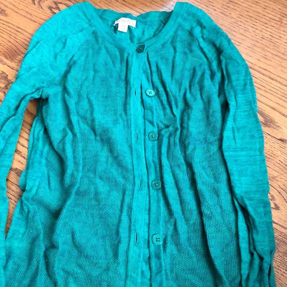Green cardigan
